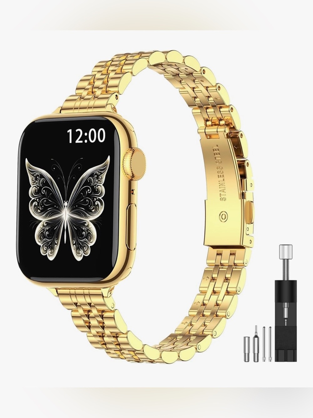 NEW Gold Stainless Steel Link Band for Apple Watch 38/40/43mm